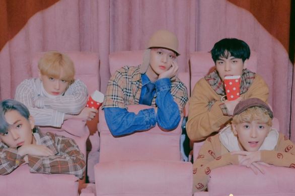Teaser image of CIX sitting in a cinema for their new album (Hello Chapter Ø. Hello, Strange Dream) and the title track, Cinema.